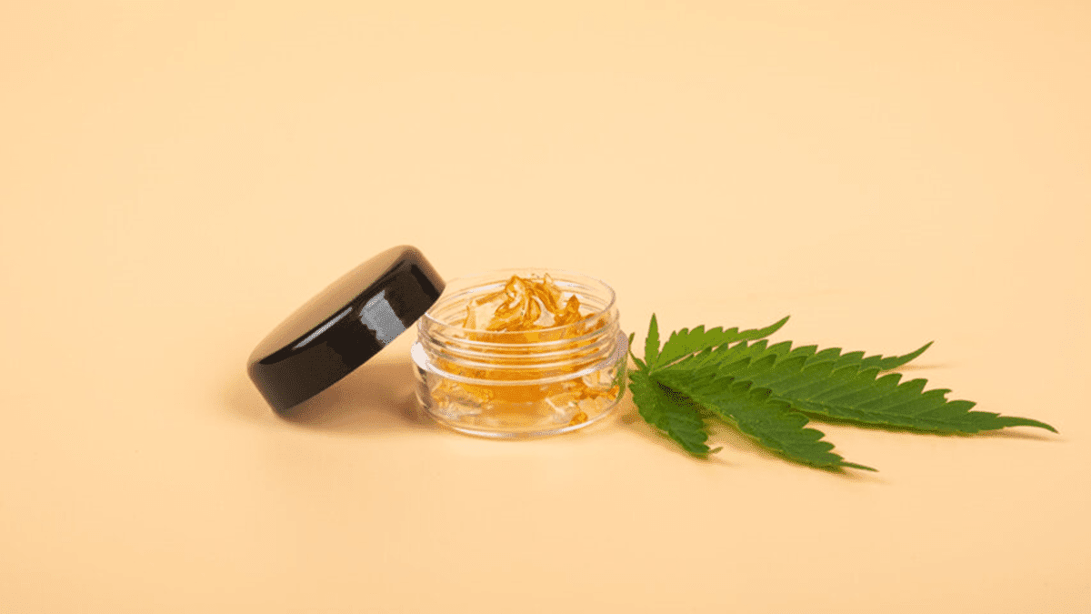 Live Rosin with Cannabis Leaf 