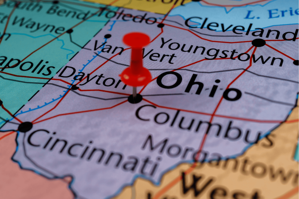 Pinpoint to Ohio on the Map