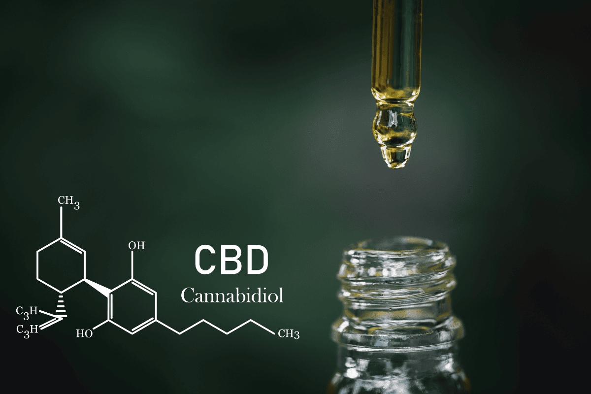 CBD Molecular Structure and Dropper