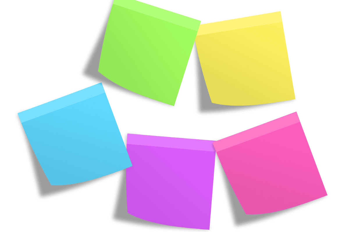Differently Colored Post It Notes
