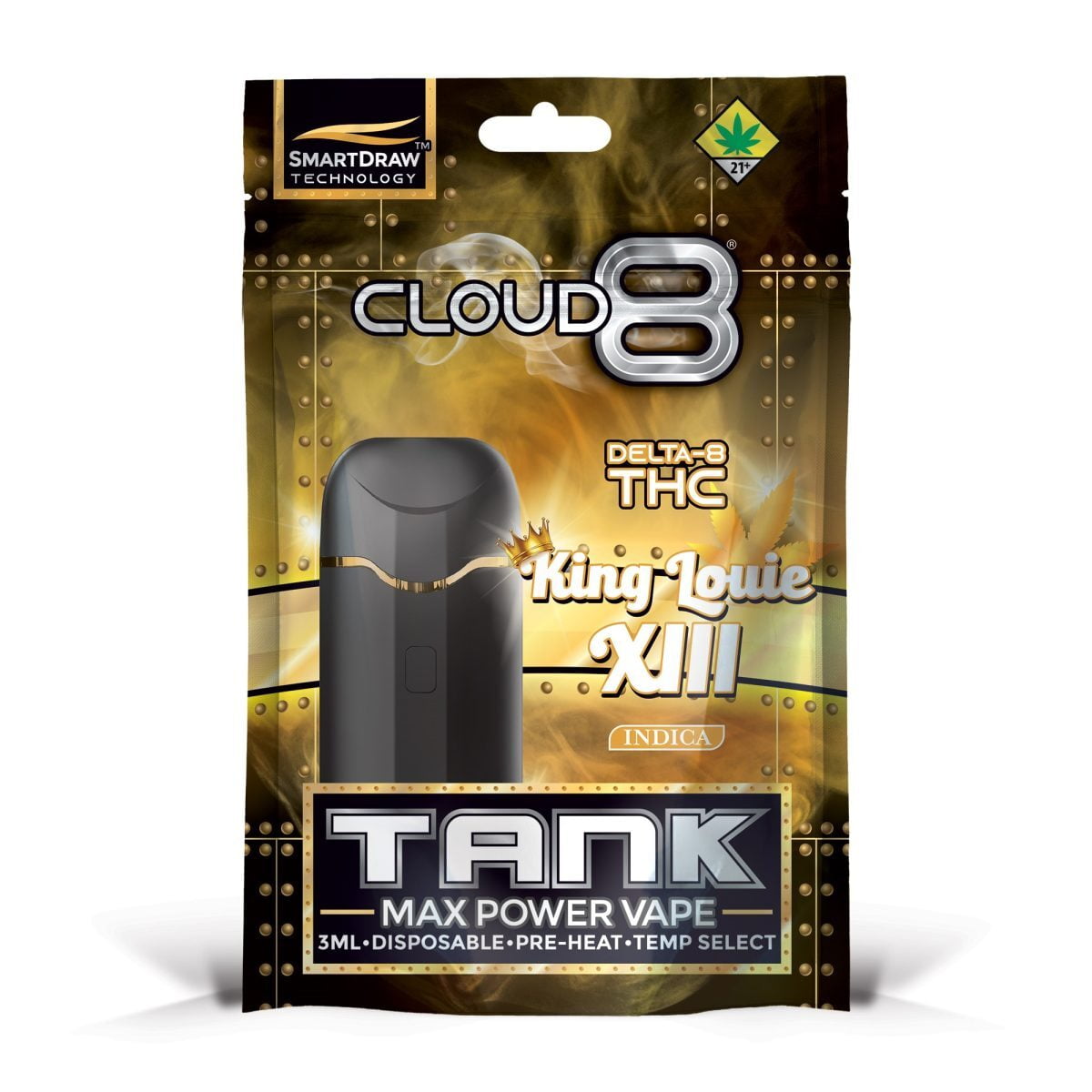 Cloud 8 3ML Tank Disposable - Delta 8 - King Louie XIII Cloud 8 3ML Tank Disposable - Delta 8 - King Louie XIII