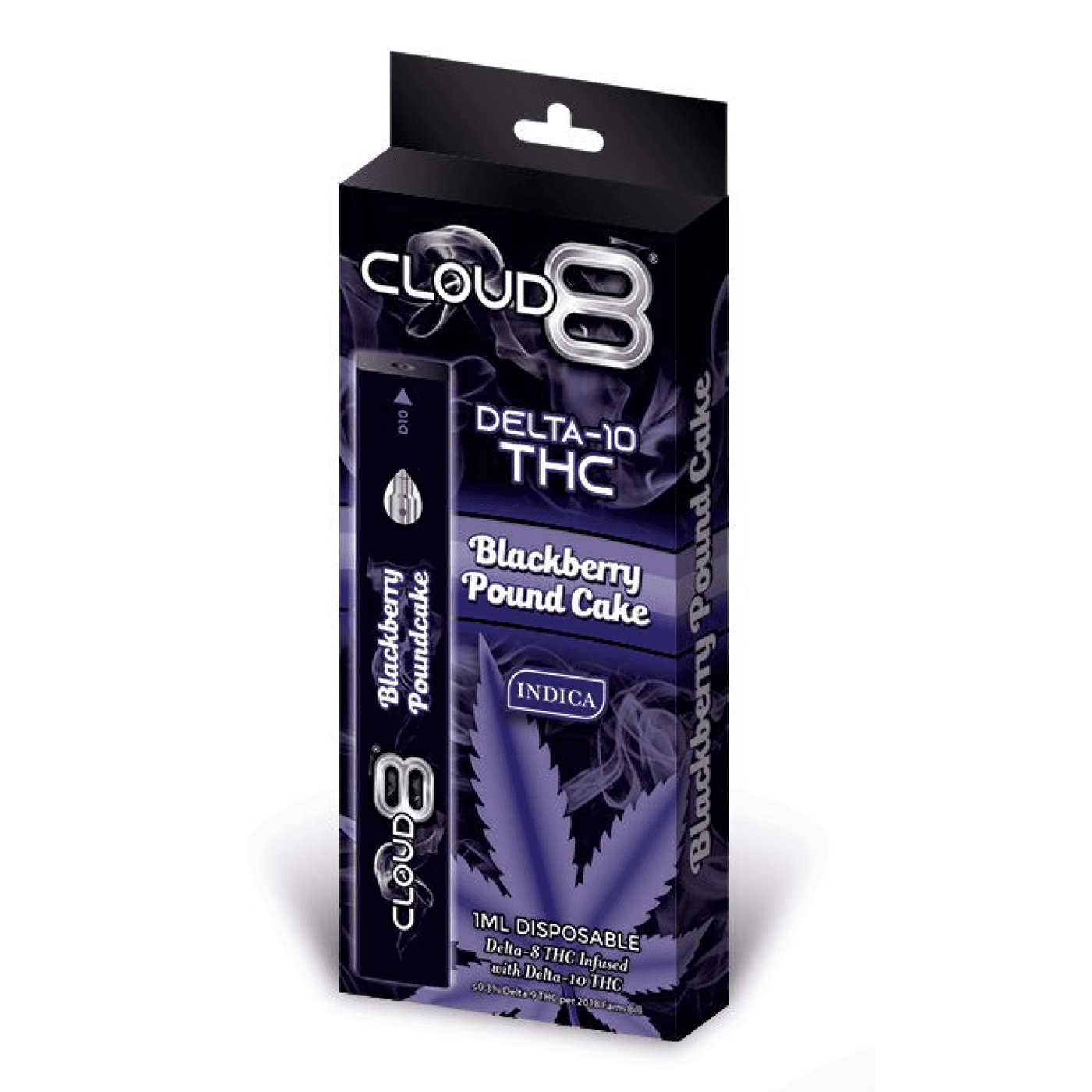Cloud 8 Delta 10 Infused Blackberry Pound Cake 1ML Disposable
