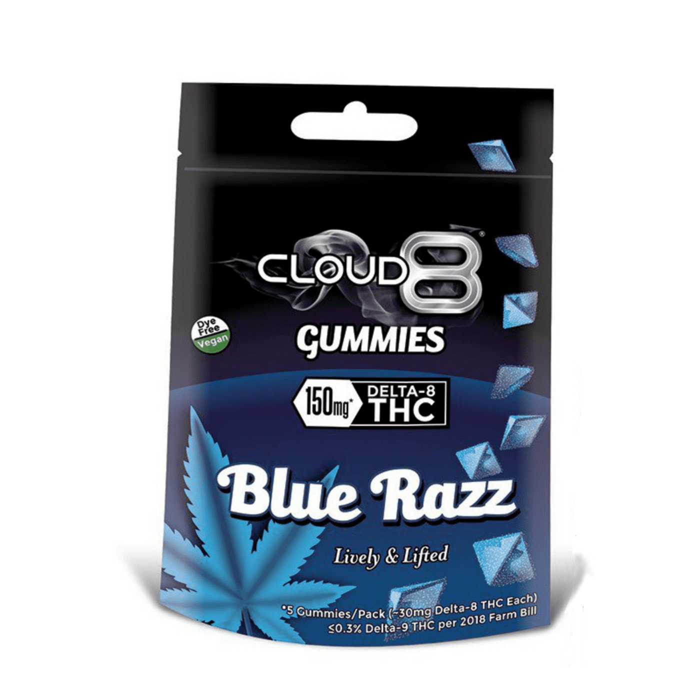Cloud 8 Delta 8 Gummies 5PK 30MG Gummy Blue Razz cloud-8-delta-8-gummies-5pk-30mg-gummy-blue-razz