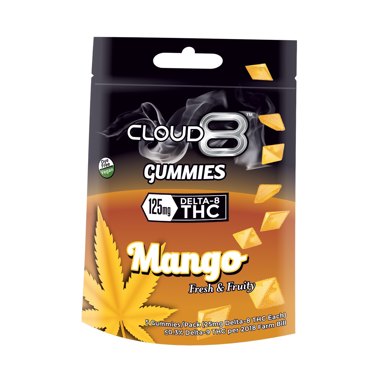 Cloud 8 Delta 8 Gummies 5PK 150 MG (30MG / Gummy) Mango