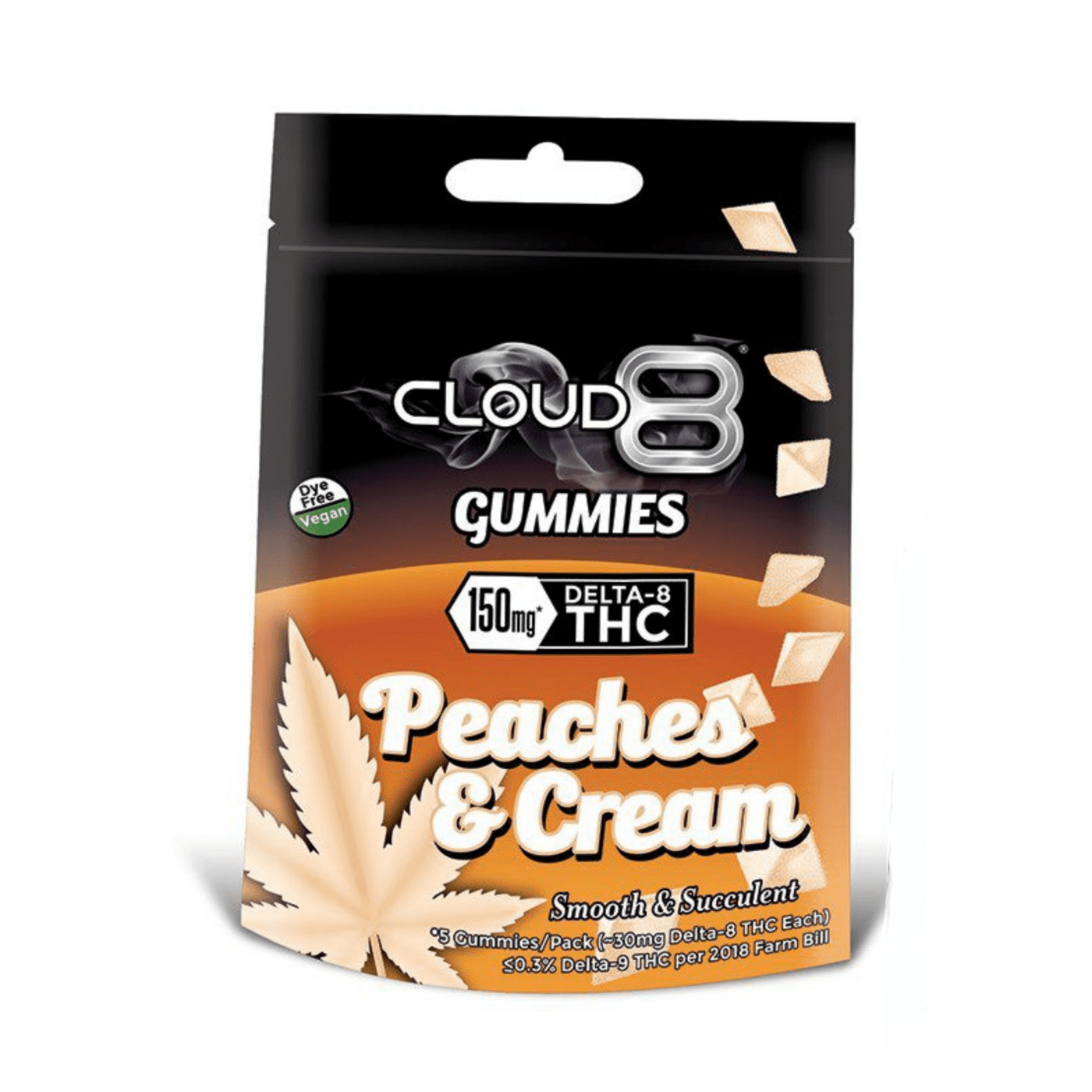 Cloud 8 Delta 8 Gummies 5PK (30MG / Gummy) Peaches & Cream