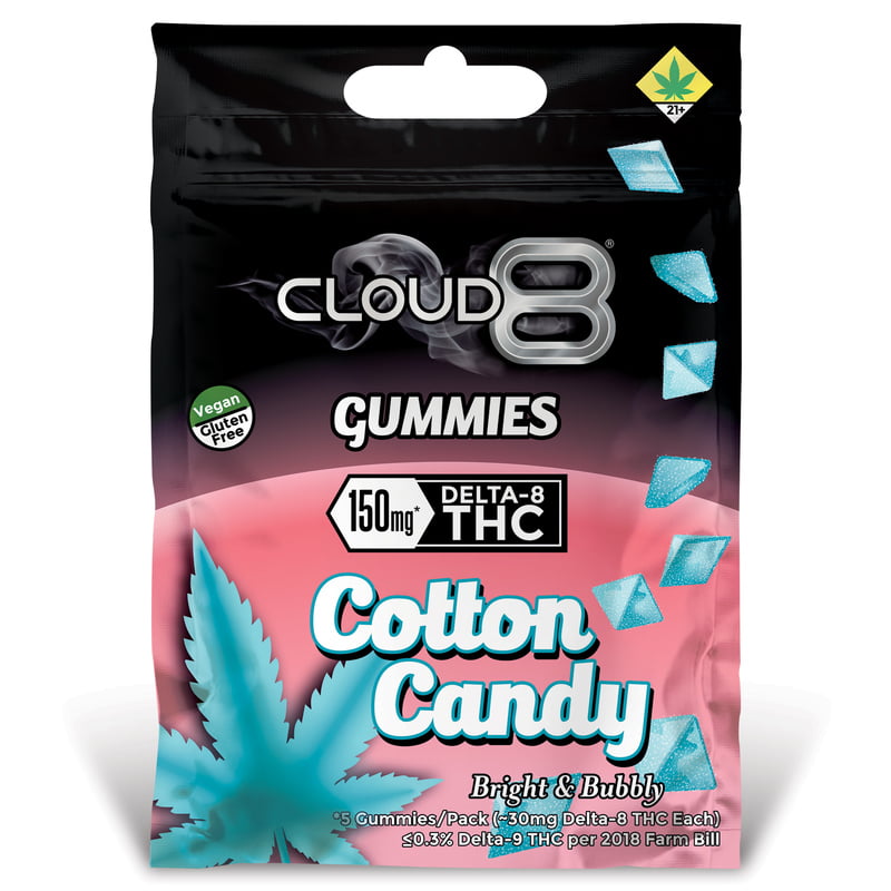 Cloud 8 - Delta 8 Gummies 5PK - 150 MG - (30MG / Gummy) - Cotton Candy